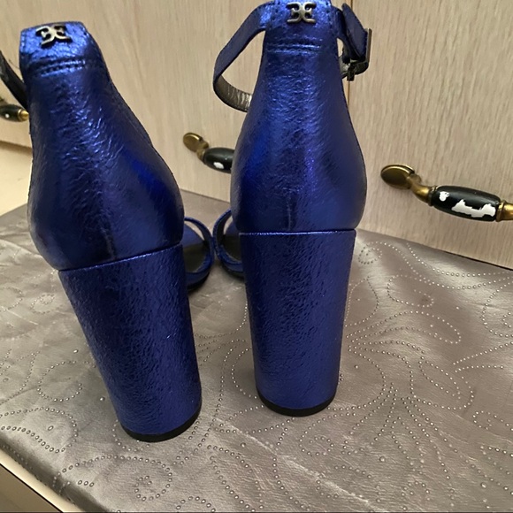 Sam Edelman Yaro Blue Block Heels Sandals Size 7.5 - Picture 5 of 11
